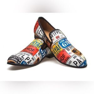 NEW Meijiana multi color License Plate Print Slip On Loaders 10